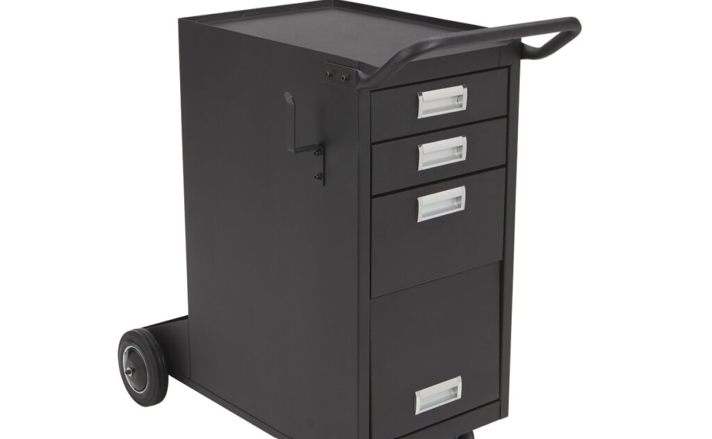 Klutch 3-Drawer Deluxe Enclosed Storage Welding Cabinet Cart